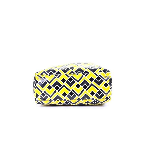 Kate Spade Womens Leather Open Geometric Print Front Zipped Tote Handbag Yellow - Picture 6 of 10